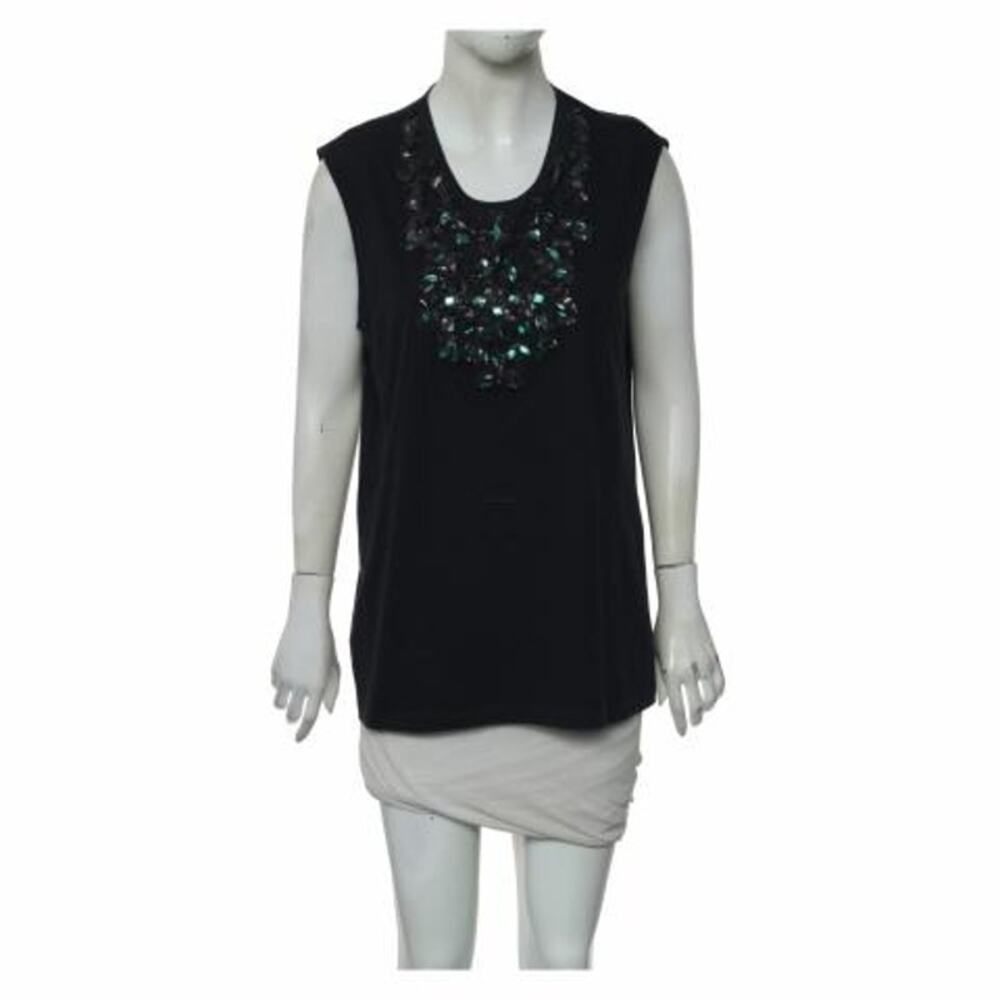 STELLA MCCARTNEY Navy Embellished Jeweled Sleeveless Tunic Top Size 40/M-L